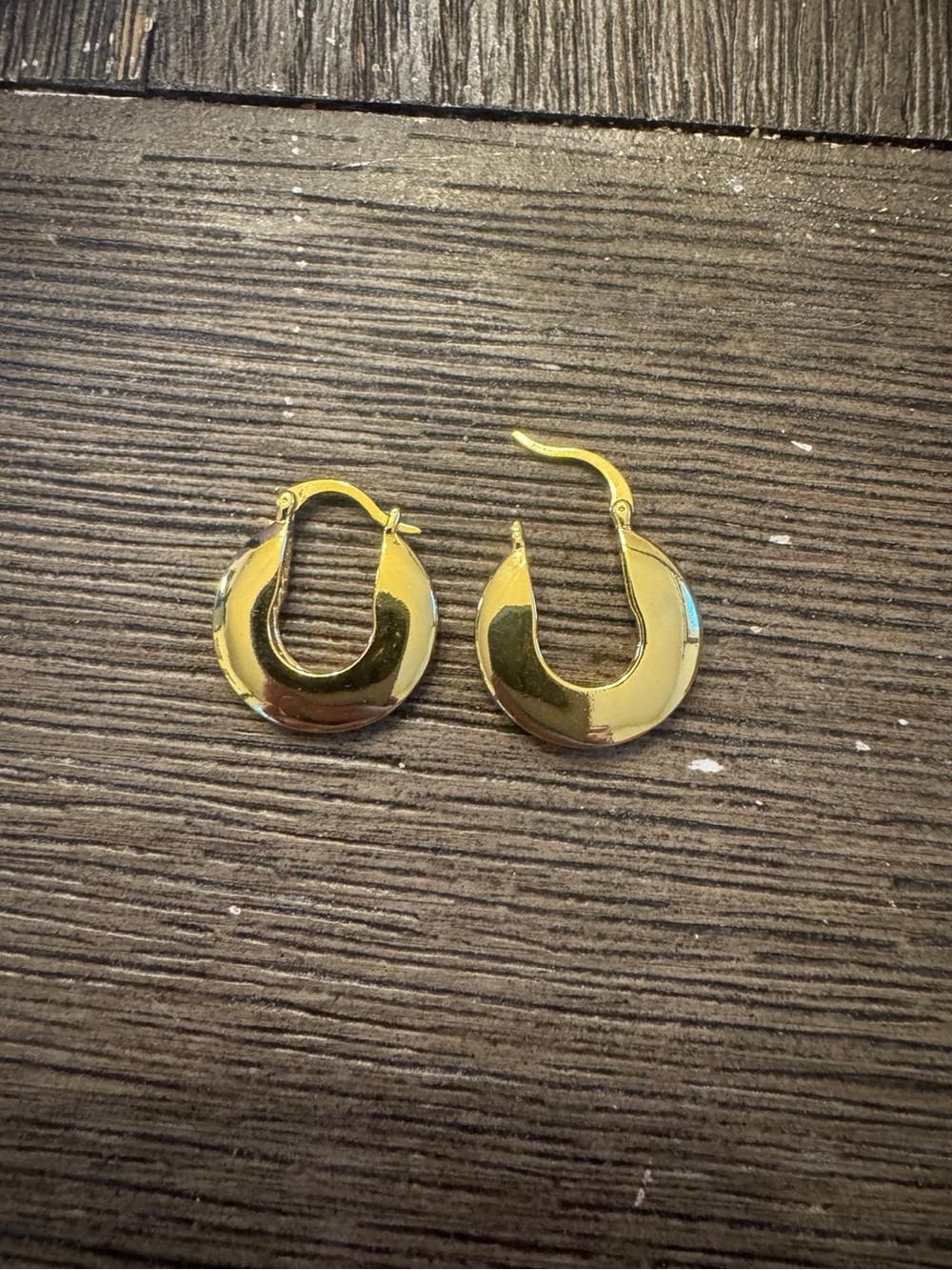 Gold-Tone Hoop Earrings - Classic Crescent Hoops